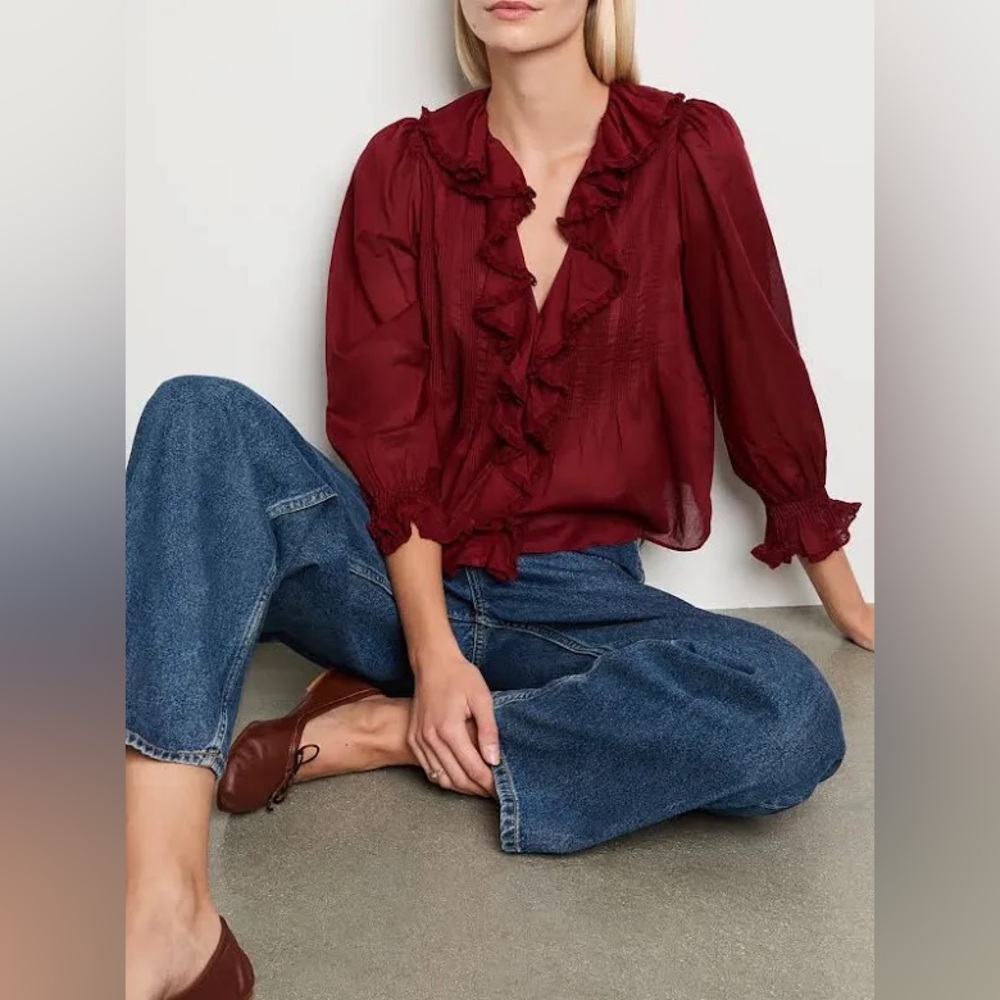 DÔEN Hardy Top in Deep Crimson, Size XL